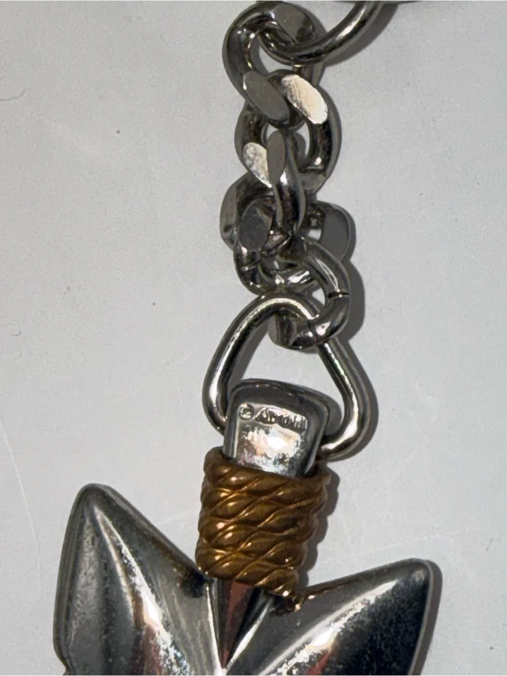Avon Silver Arrowhead Key & Card Holder with Gold Accent
